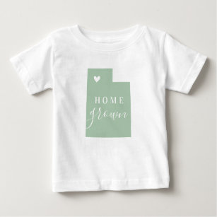 Utah Home Grown   Editable Colours State Map Baby T-Shirt