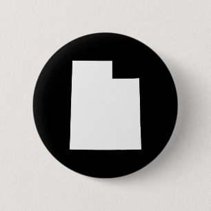 Utah in White 6 Cm Round Badge