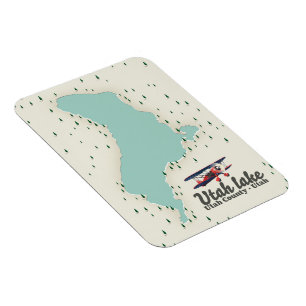 Utah Lake, Utah travel map Magnet
