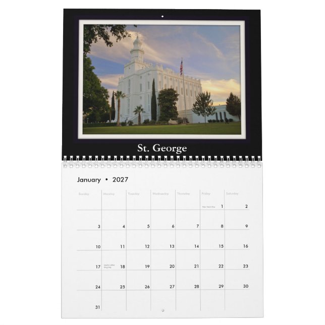 Utah LDS Temples 2015 15 Month Calendar (Jan 2027)