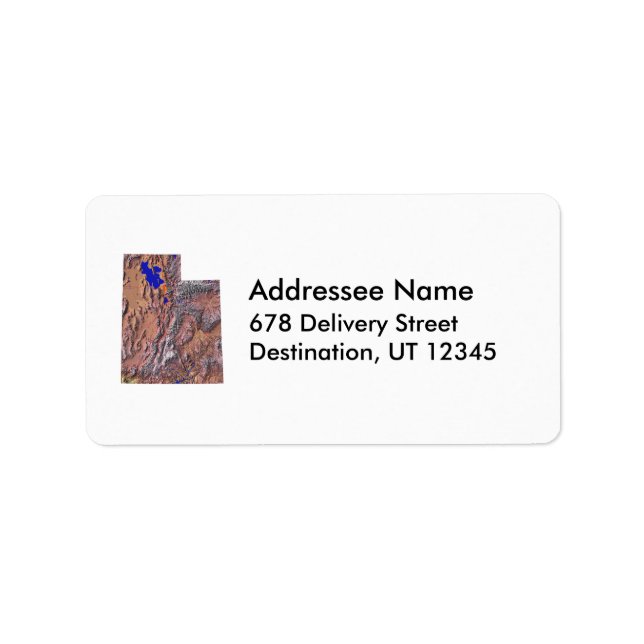 Utah Map Address Label (Front)