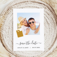Utah Map Photo Wedding Save the Date Card