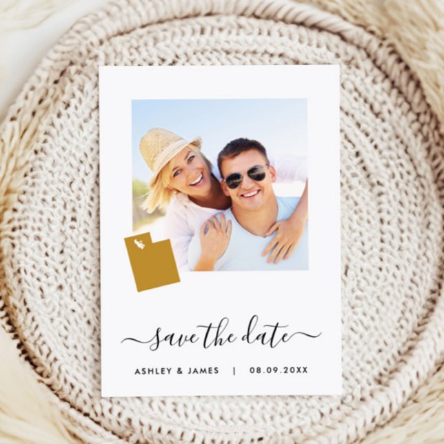 Utah Map Photo Wedding Save the Date Card (Creator Uploaded)