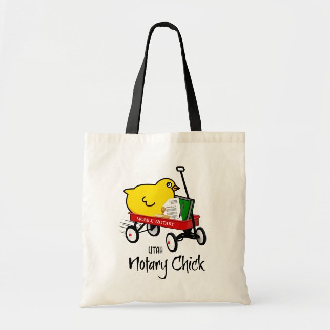 Utah Mobile Notary Chick Red Wagon Tote Bag (Front)