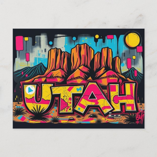 Utah Monument Valley graffiti Postcard (Front)