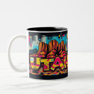 Utah Monument Valley graffiti travel Two-Tone Coffee Mug