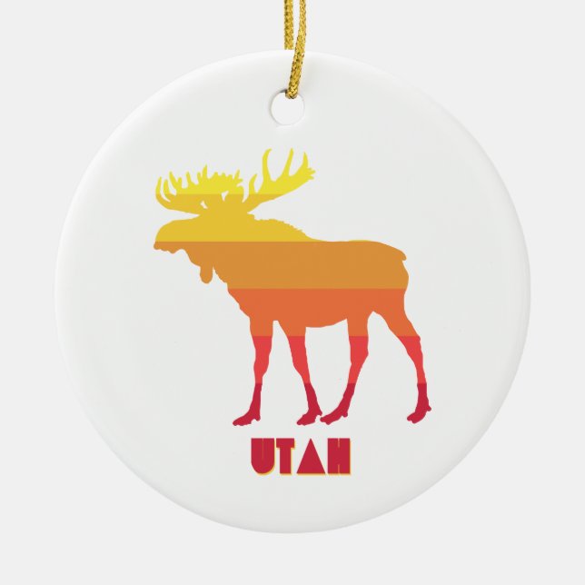 Utah Moose Ceramic Ornament (Front)