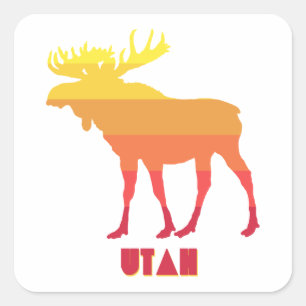 Utah Moose Square Sticker