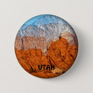 Utah Mountains 6 Cm Round Badge