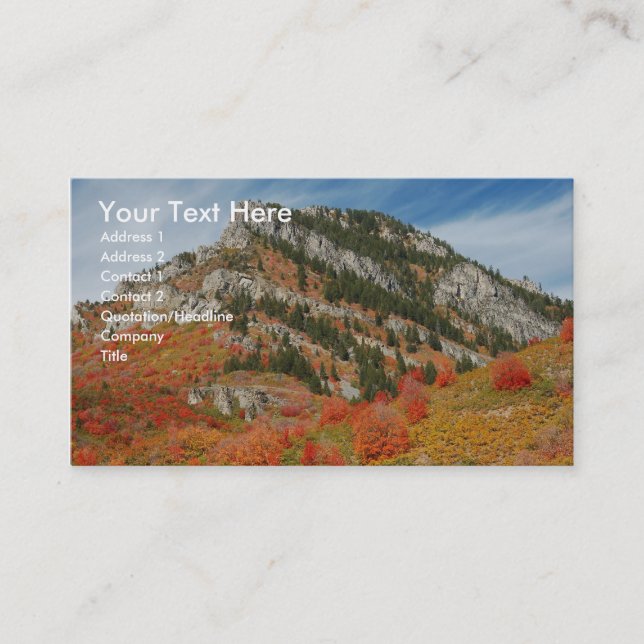 Utah Mountains during Autumn Business Card (Front)