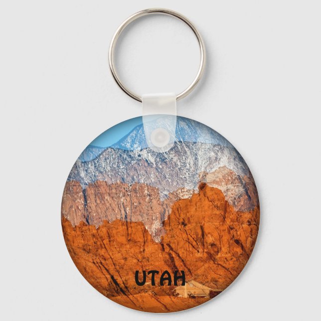 Utah Mountains Key Ring (Front)