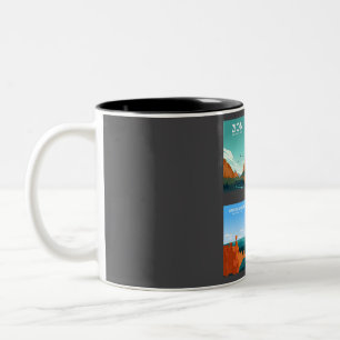 Utah National Parks Travel Poster Sticker Collecti Two-Tone Coffee Mug