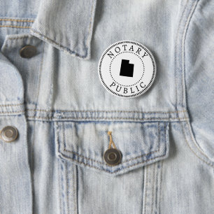 Utah Notary Public  6 Cm Round Badge