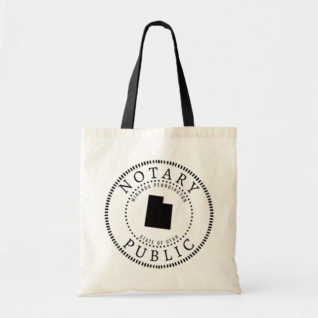 Utah Notary Public Personalised Tote Bag (Front)