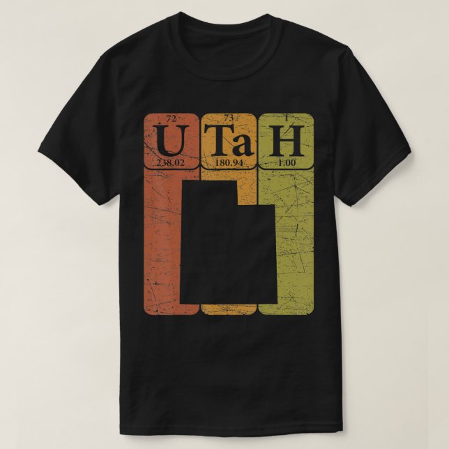 Utah Periodic Table Elements State Of Utah Map Ret T-Shirt (Design Front)