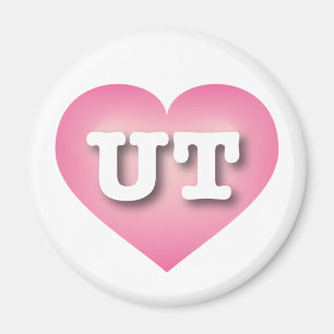 Utah Pink Fade Heart - I love UT Magnet