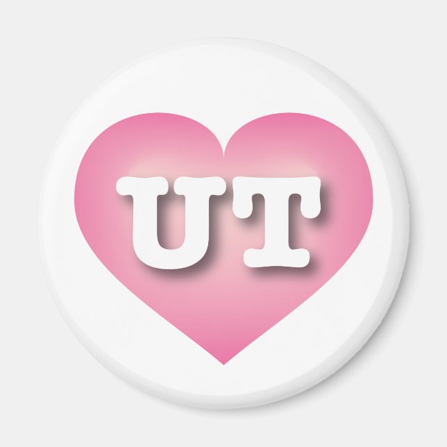 Utah Pink Fade Heart - I love UT Magnet (Front)