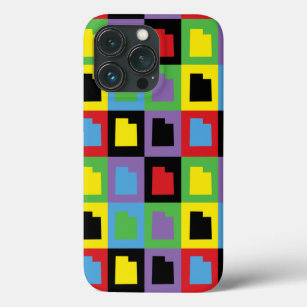 Utah Pop Art State Outline Colourful Pattern iPhone 13 Pro Case