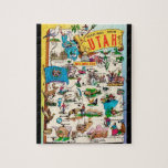 Utah Postcard Map Jigsaw Puzzle<br><div class="desc">A vintage postcard map of the state of Utah repurposed on an 8 X 10 jigsaw puzzle.</div>