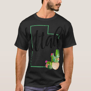 Utah Pride State Map Cactus Vintage Utah Zip 2 T-Shirt