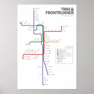 Utah Rail Transit Map Poster