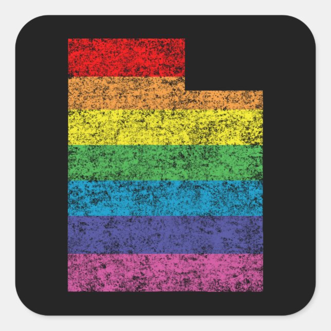 utah rainbow square sticker (Front)