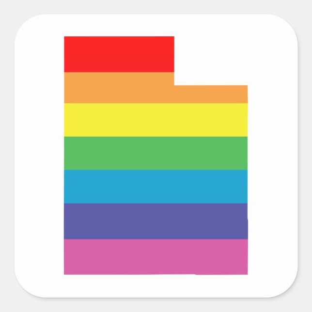 utah rainbow square sticker (Front)