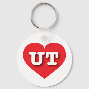 Utah Red Heart - I love UT Key Ring