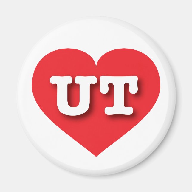 Utah Red Heart - I love UT Magnet (Front)