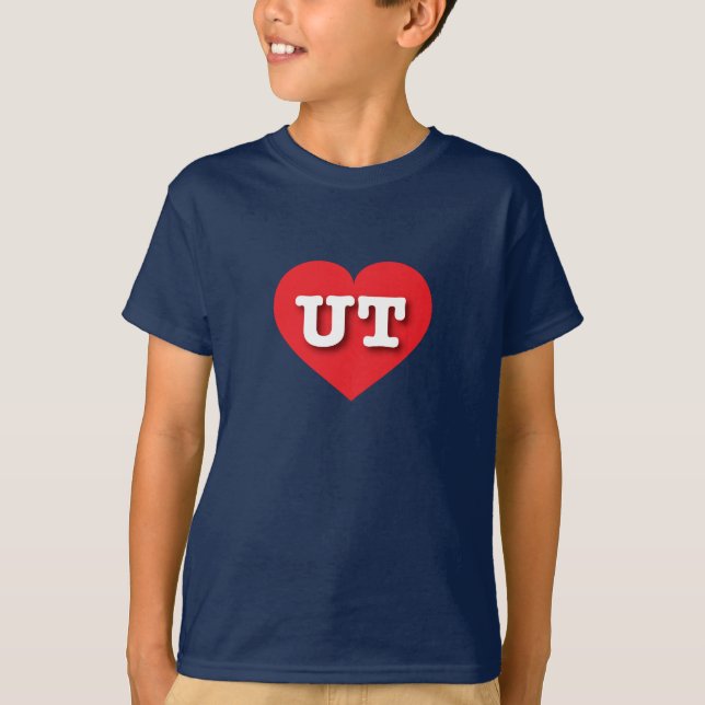 Utah Red Heart - I love UT T-Shirt (Front)