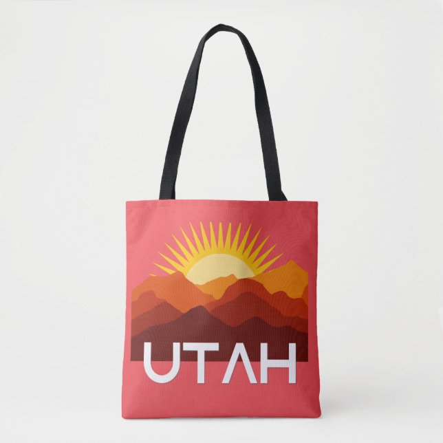 Utah Retro Vintage Desert Sunset Tote Bag (Front)