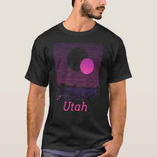 Utah Retro Vintage Mountain Grid 80s 90s Aesthetic T-Shirt