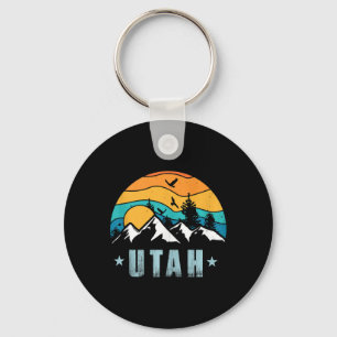 Utah Retro Vintage Mountains Hiking Tank Top Key Ring