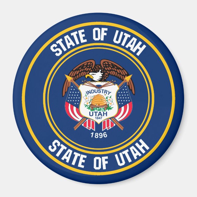 Utah Round Emblem Magnet (Front)