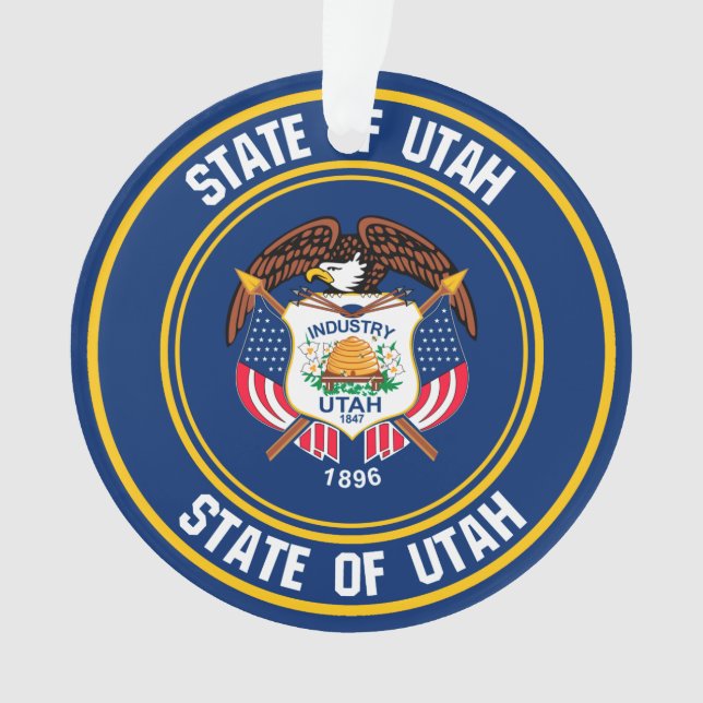 Utah Round Emblem Ornament (Front)