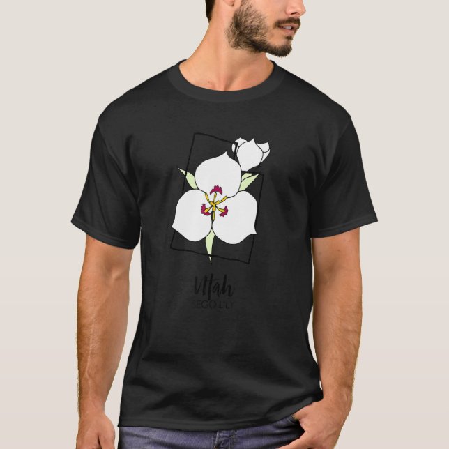 Utah Sego Lily Flower T-Shirt (Front)