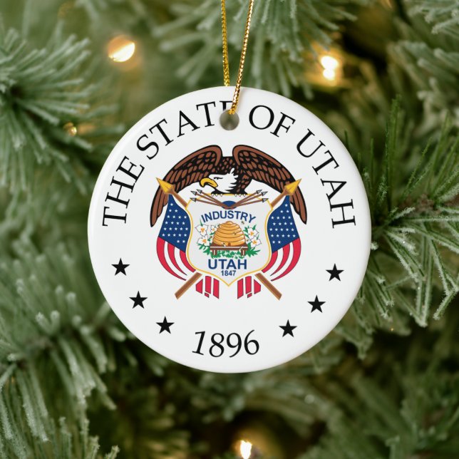 Utah sign ceramic ornament (Tree)