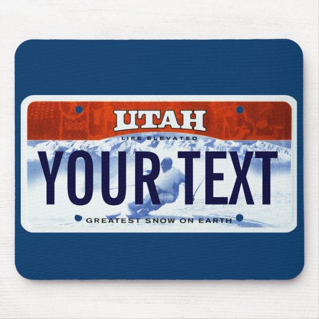 Utah Ski license plate mouse pad (Front)