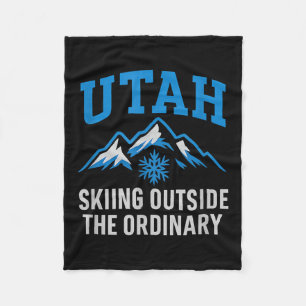 Utah Skiing Outside The Ordinary Collegiate Graphi Fleece Blanket