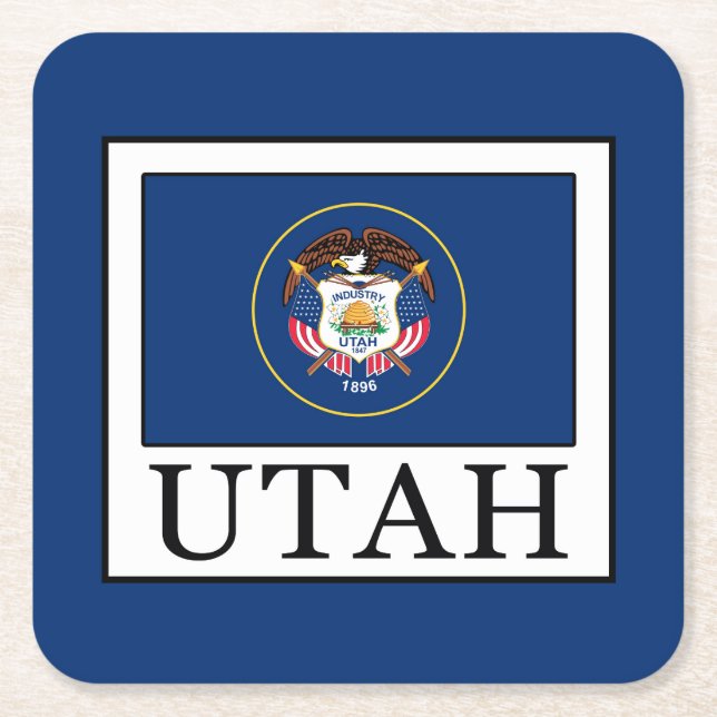 Utah Square Paper Coaster (Front)