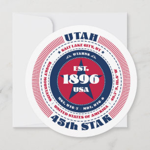 Utah State Circular Typography Flat Card