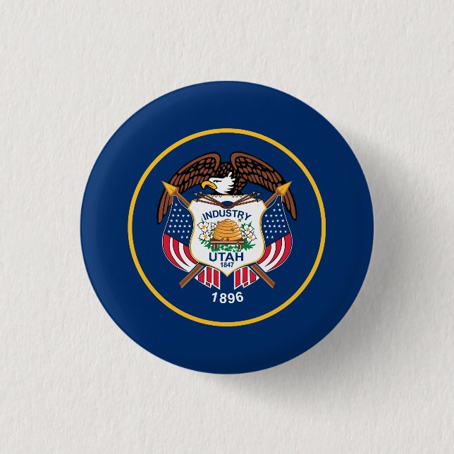 Utah State Flag 3 Cm Round Badge (Front)