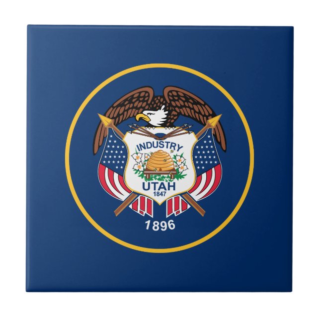 Utah State Flag Ceramic Tile (Front)