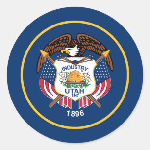 Utah State Flag Classic Round Sticker