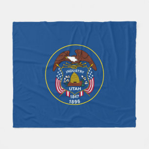 Utah State Flag Design Fleece Blanket