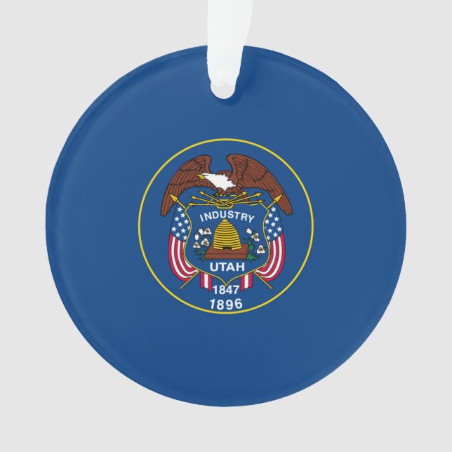 Utah State Flag Design Ornament (Front)