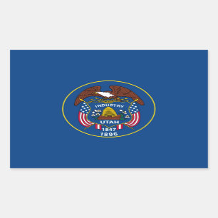 Utah State Flag Design Rectangular Sticker