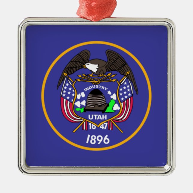 Utah State Flag Metal Tree Decoration (Front)