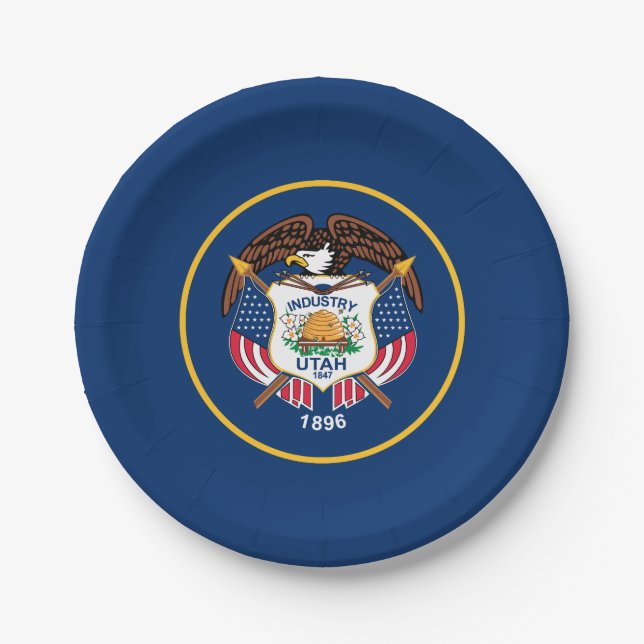 Utah State Flag Paper Plate (Front)