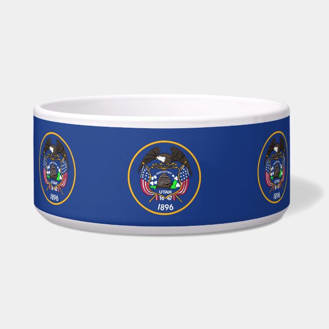 Utah State Flag Pet Bowl (Front)